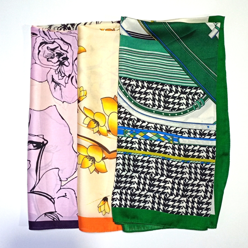 Lots Bundle of 3 New Scarf  Scarves 27" x 27" 7001